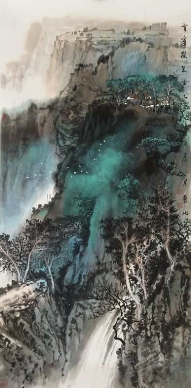 书痴者文必工,艺痴者技必良——观卜玺山壁画《穹窿胜景图》(图2) 卜玺山创作的《穹窿揽翠图》